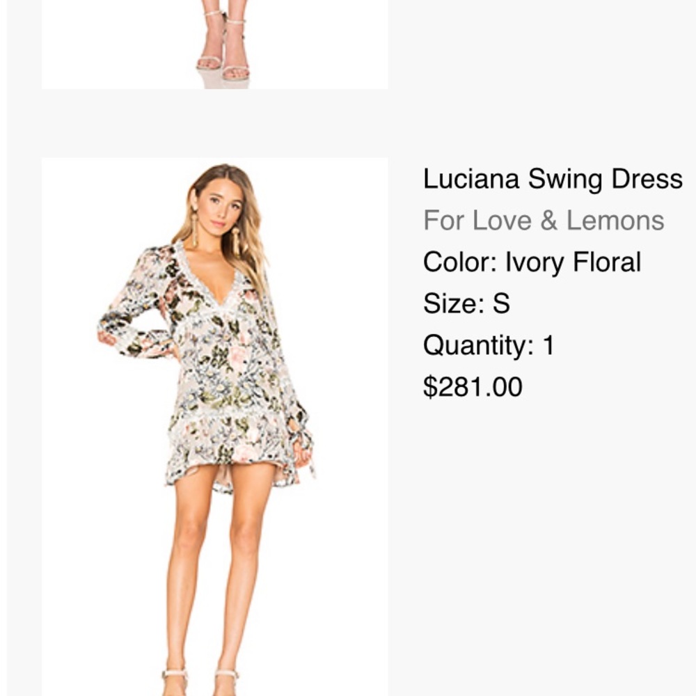 For Love and Lemons Luciana Swing Dress in Small